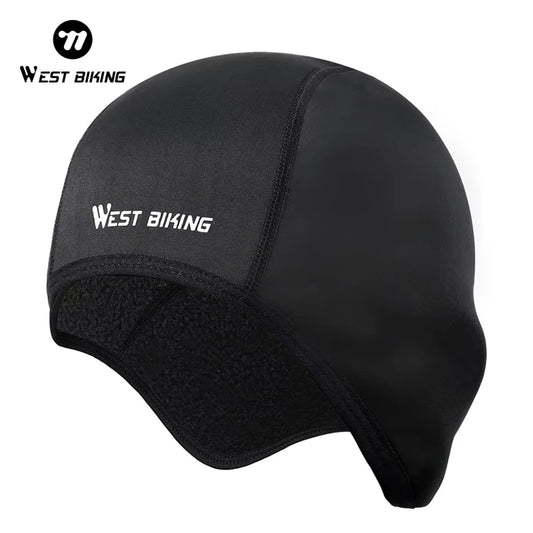 WEST BIKING Winter Cycling Cap Windproof Thermal Ski Helmet Liner Running Skiing Motorcycle Hat Men Women MTB Cycling Headwear