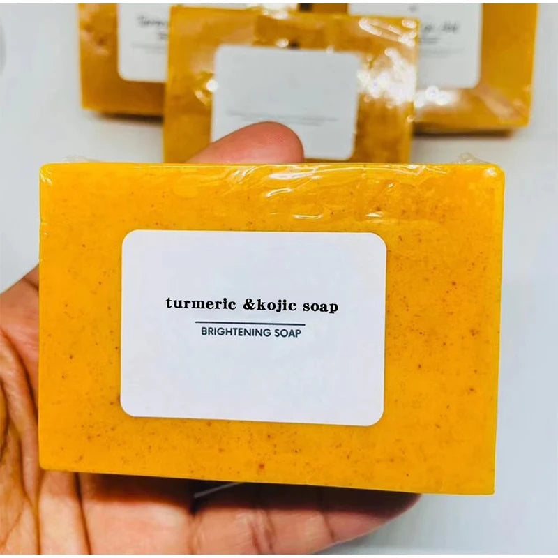 Lemon Turmeric & Kojic Acid Handmade Soap Body And Facial Cleaning Lemon Soap Moisturizing Turmeric Soap Body Cleaning Soap