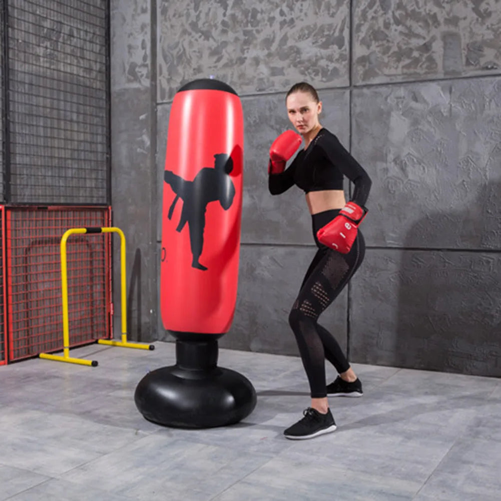 Boxing Punching Bag Boxing Muay Thai Inflatable Boxing Bag Training Pressure Relief Exercise Punching Stand Fitness Equipment