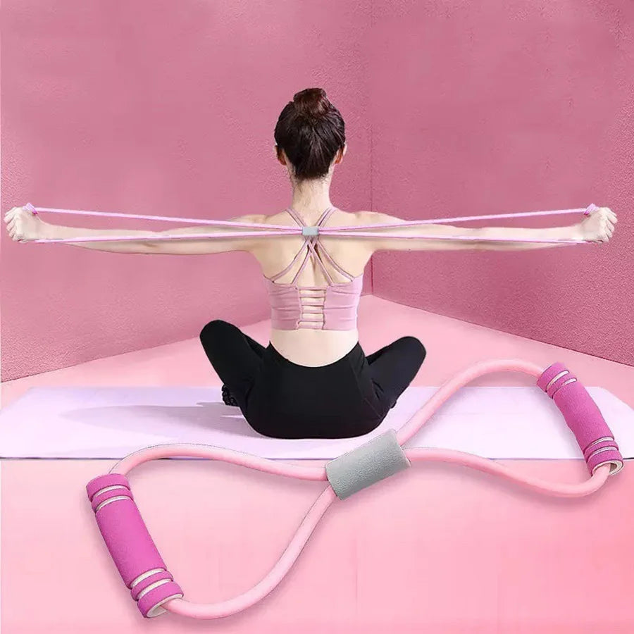 8 Word Chest Developer Yoga Elastic Band 8 shaped Fitness Tension Rope Open Shoulder Beautiful Back Rally Device Elastic Rope