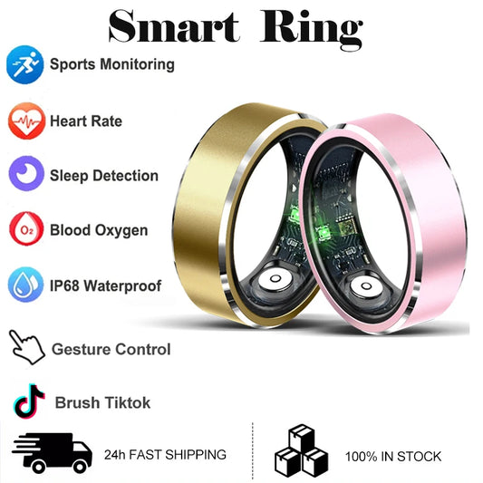 New Smart Fitness Ring with Gesture Control,Heart rate,Blood oxygen,Blood pressureSleep,Steps,Distance,Calories For Android IOS