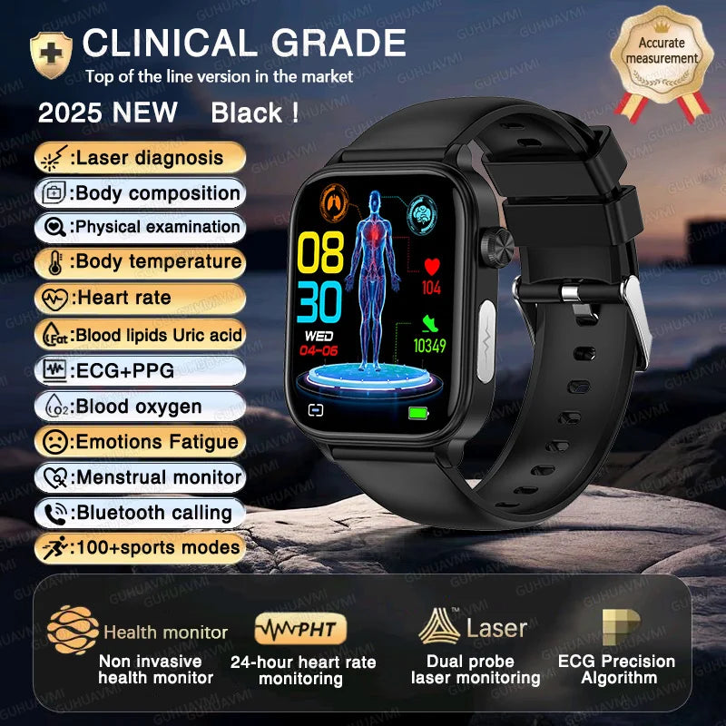 2025New ECG+PPG AI Health Diagnose Smart Watch Men Women Clock Blood Lipid BP Uric Acid Heart rate Tracker For Xiaomi Smartwatch