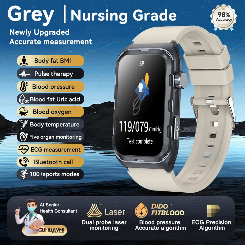 2025 For Xiaomi Nursing level Pulse therapy Health Smartwatch Men ECG+PPG Blood pressure lipid Uric acid Sports Smart Braceles