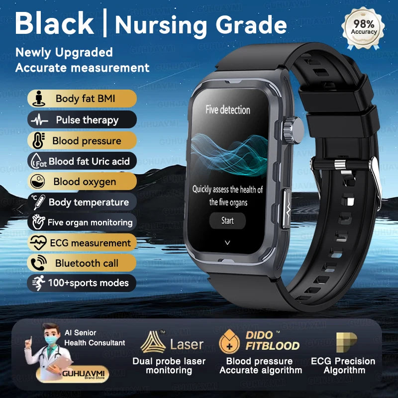 2025 For Xiaomi Nursing level Pulse therapy Health Smartwatch Men ECG+PPG Blood pressure lipid Uric acid Sports Smart Braceles