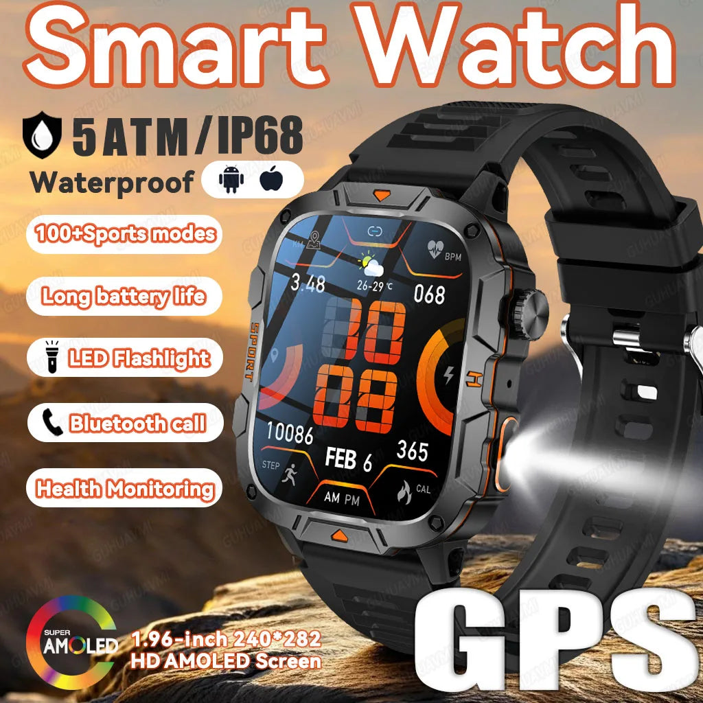 2025 For HUAWEI Ultimate Edition Military Quality GPS SmartWatch 5ATM 1.96'' HD AMOLED Heart Rate Bluetooth Call Man Smart Watch
