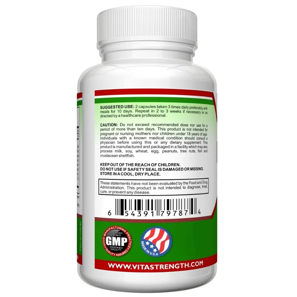 Intestinal Detox with Black Walnut, Wormwood & More - Eliminates Parasites & Other Intestinal Worms, 60 Capsules