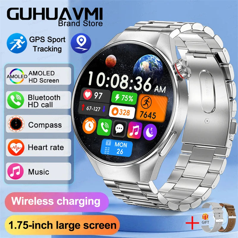 2025New For Huawei GT5 Pro Smart Watch Men HD AMOLED Screen GPS Motion trajectory HeartRate Bluetooth Call 1.75" SmartWatch IP68