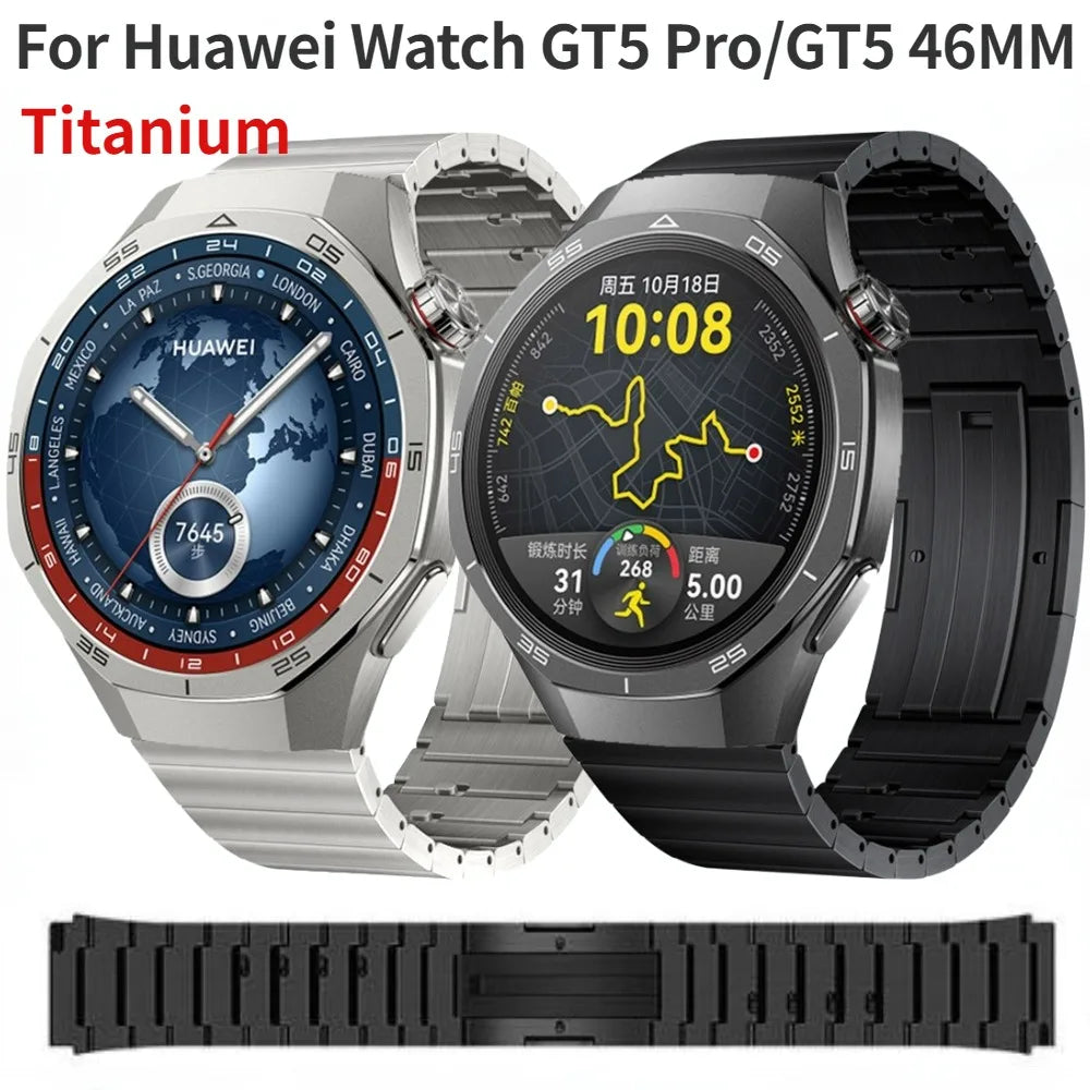 22mm Quick-release Titanium Strap for Huawei Watch GT5 Pro 46mm Replaceable Wristband for Huawei Watch GT5 4 2/4 3 Pro Bracelet
