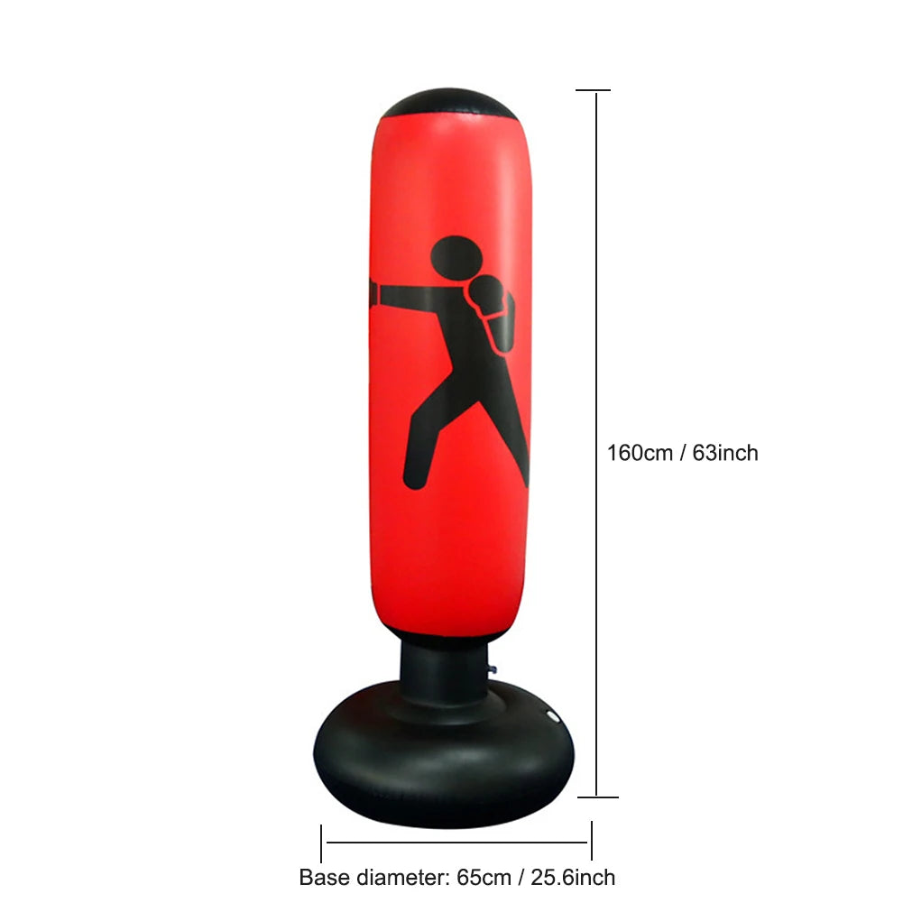 Boxing Punching Bag Boxing Muay Thai Inflatable Boxing Bag Training Pressure Relief Exercise Punching Stand Fitness Equipment