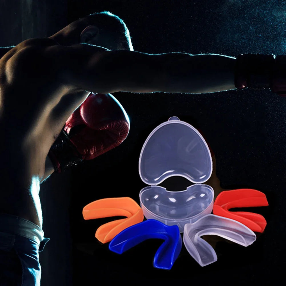 Sport Mouth Guard Teeth Protector Adults Mouthguard Tooth Brace Protection Basketball Rugby Boxing Karate With Plastic Case Box