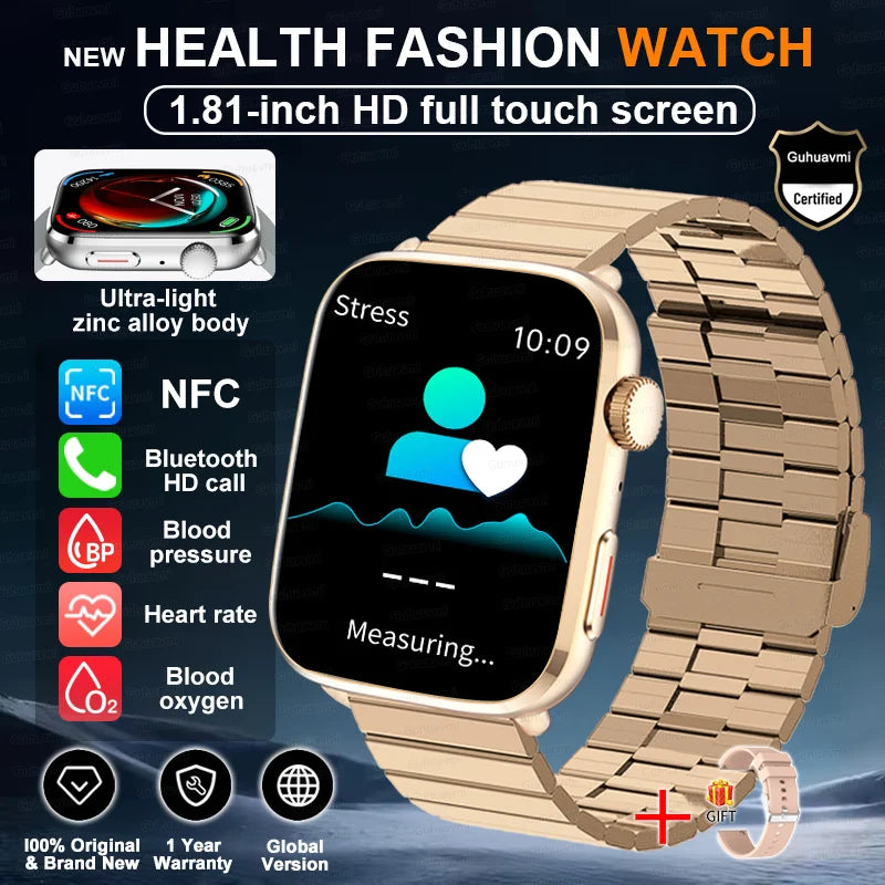 2025 New Blood Pressure AI Diagnosis Smart Watch Men Heart Rate Body temperature IP68 Waterproof NFC Smart Watch For HUAWEI  IOS
