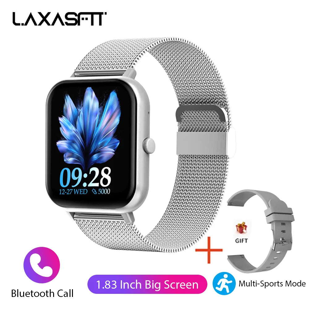 LAXASFIT 2025 New Men's Smart Watch Women's Gift Full Touch Screen Sports Fitness Watch Bluetooth Phone Digital Smart Watch