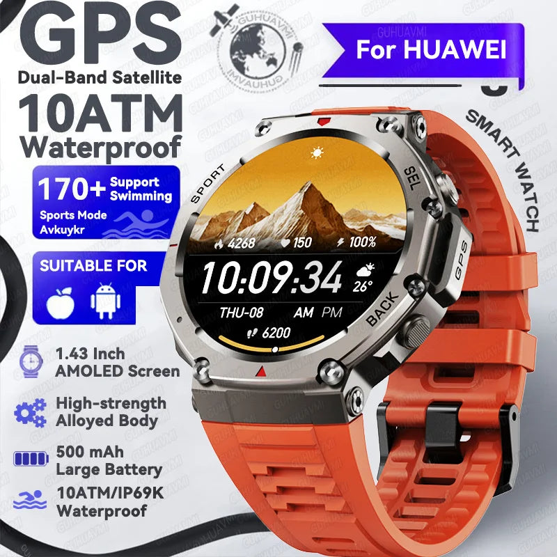 2025 NEW For XIAOMI GPS Smart Watch For Men Smartwatch Compass Altimeter Barometric 10ATM IP69K Waterproof AMOLED Mens bracelet