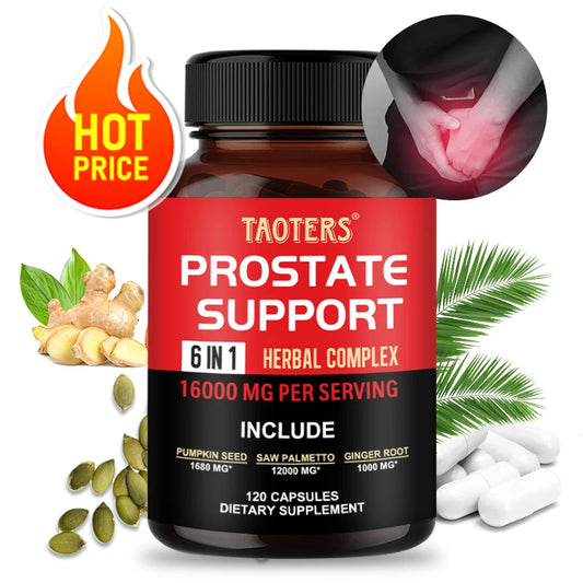 Saw Palmetto and Ginger Root Supplements for Prostate Health, Hair Growth, Urinary Tract Health, Inflammation Management