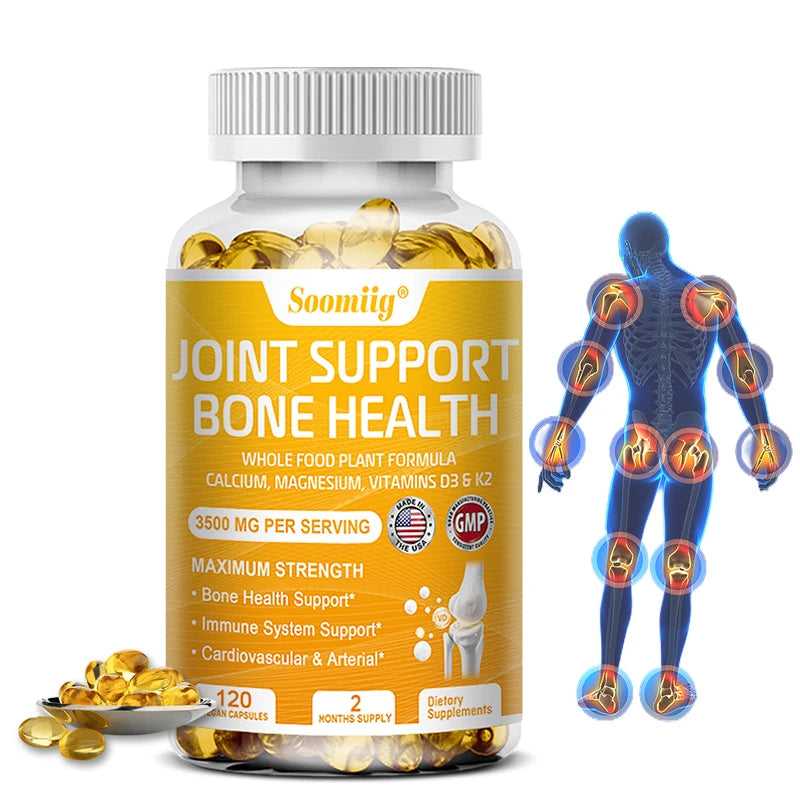 Calcium, Magnesium, Vitamin D3 & K2 - Supports Joint Pain Relief, Anti-Inflammatory, Joint, Immune Health, 120 Capsules