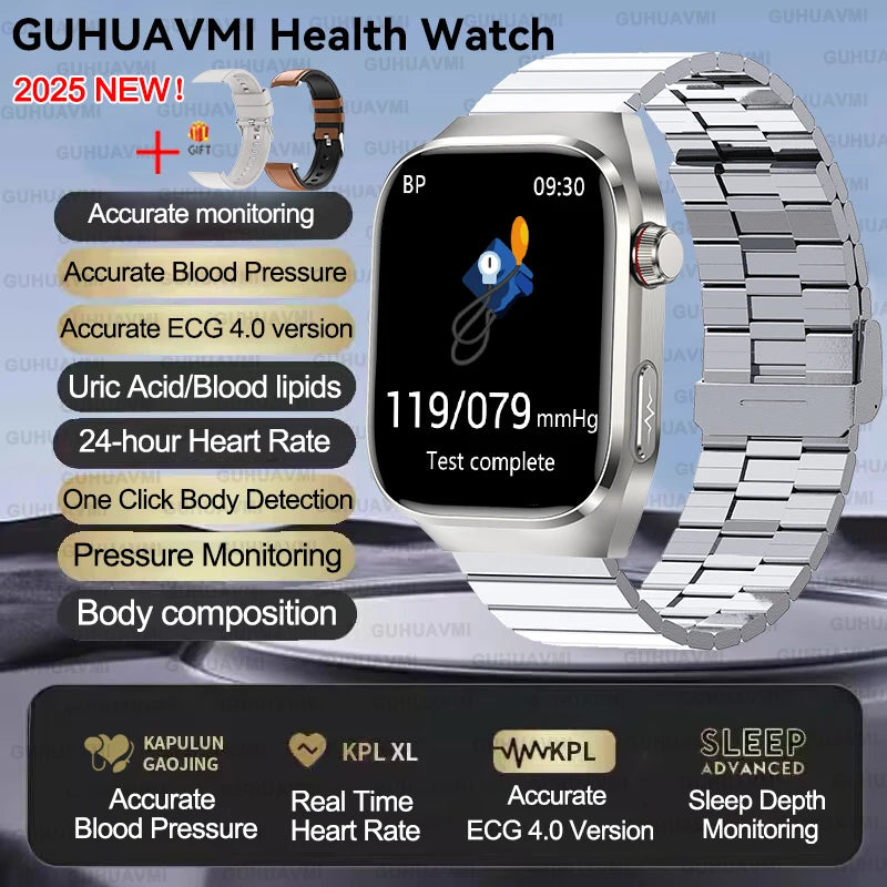 2025 New For Xiaomi Five organ examination Smart Watch Men ECG+PPG Uric Acid Blood Fat Bluetooth Call Sports Health Smartwatches