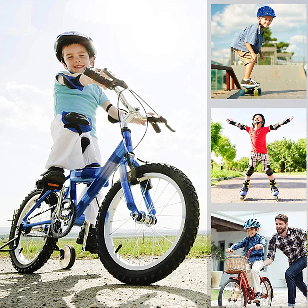 Kids Bike Helmet Knee Elbow Wrist Pads,Toddler Helmet with Protective Gear Set,for Bicycle Cycling Skateboard Scooter Skating