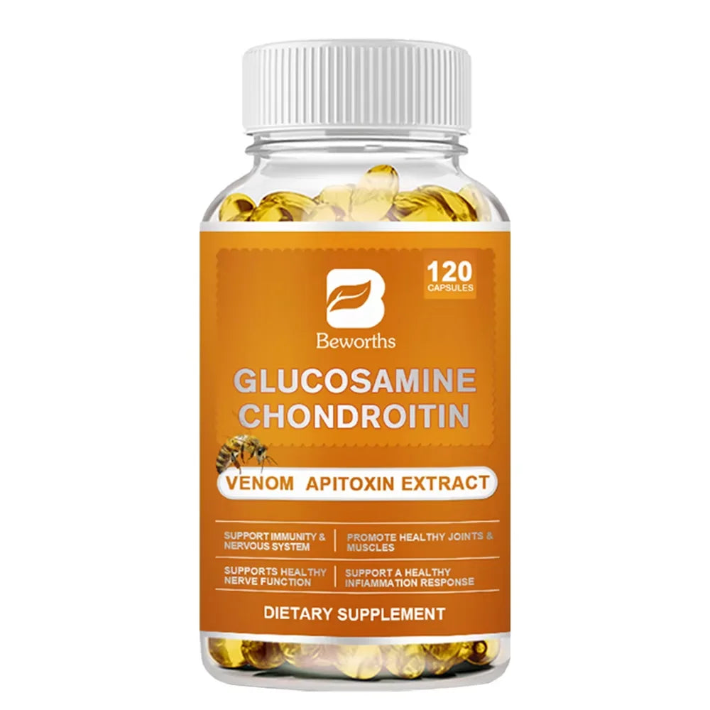 BEWORTHS Glucosamine Chondroitin Bee Venom Extract Capsules for Relieve Joint & Knee Pain Relieve Discomfort of Bones and Joint