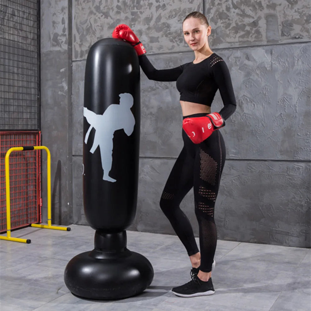 Boxing Punching Bag Boxing Muay Thai Inflatable Boxing Bag Training Pressure Relief Exercise Punching Stand Fitness Equipment