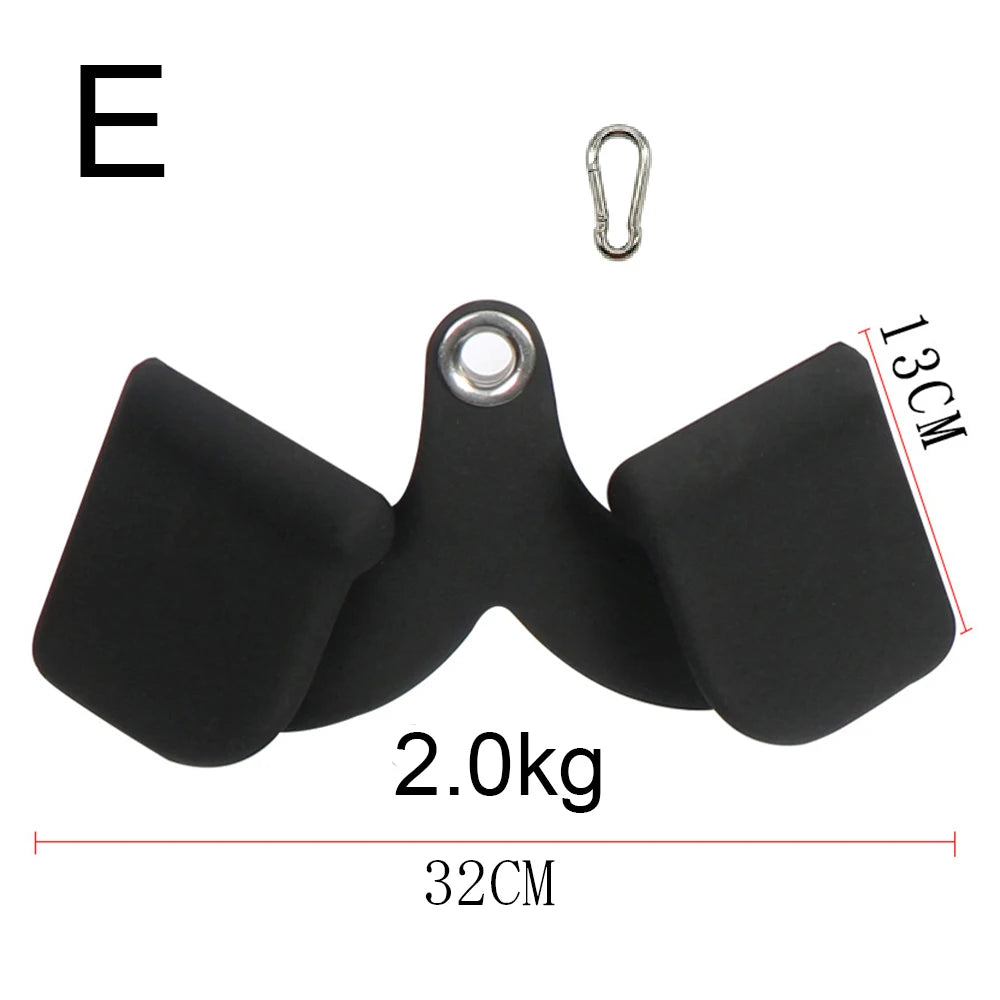 Home Gym Fitness Rowing V-Bar Pully Cable Machine Attachments Biceps Triceps Back Blaster Handle Pull Down Hand Grips