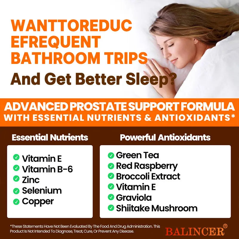 Minerals and vitamins - Helps relieve urinary frequency, bladder control, urination discomfort, prostate health