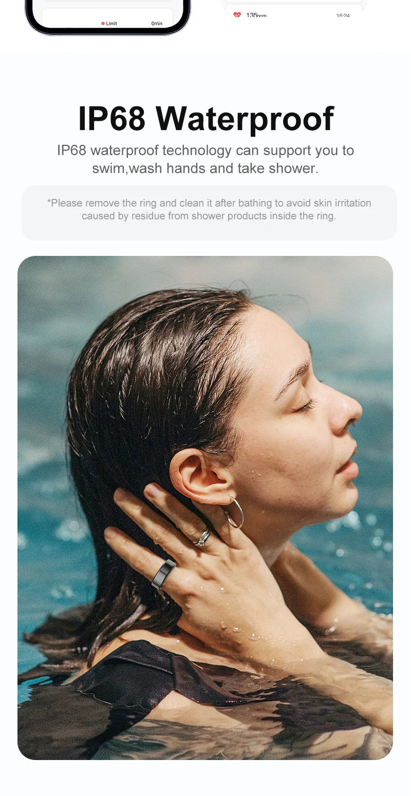 Smart Ring 2024 Smartring R02 Health Monitoring IP68 Waterproof Multi-sport Modes Bluetooth Sleep Tracker Finger Ring Man