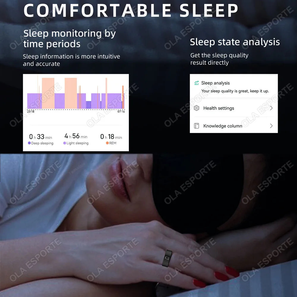 For Xiaomi NFC Smart Ring 2025 multi-sport 5ATM Waterproof Bluetooth health Heart Rate Blood Oxygen Sleep Monitor Men Women ring