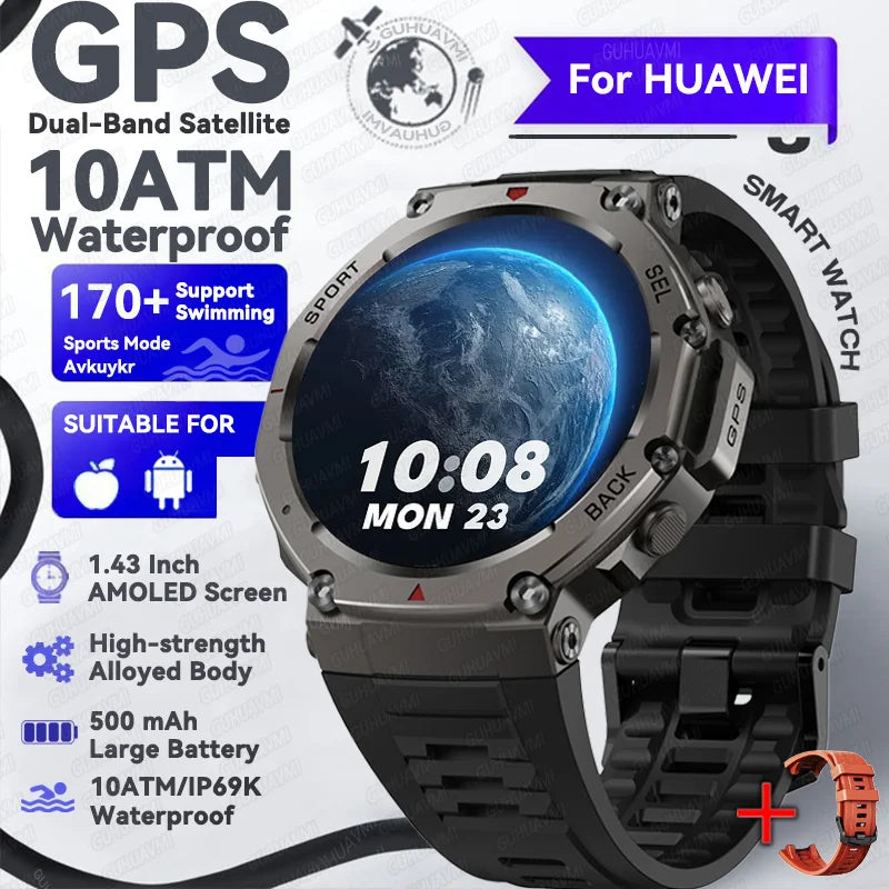 2025 NEW For XIAOMI GPS Smart Watch For Men Smartwatch Compass Altimeter Barometric 10ATM IP69K Waterproof AMOLED Mens bracelet