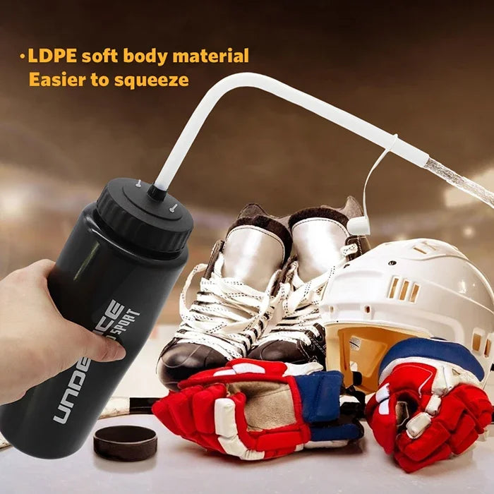 Ice Hockey Water Bottle BPA Free Hockey Sports Bottle 750/950/1000ML Hockey Equipment Football Lacrosse Bottles Sports Gear