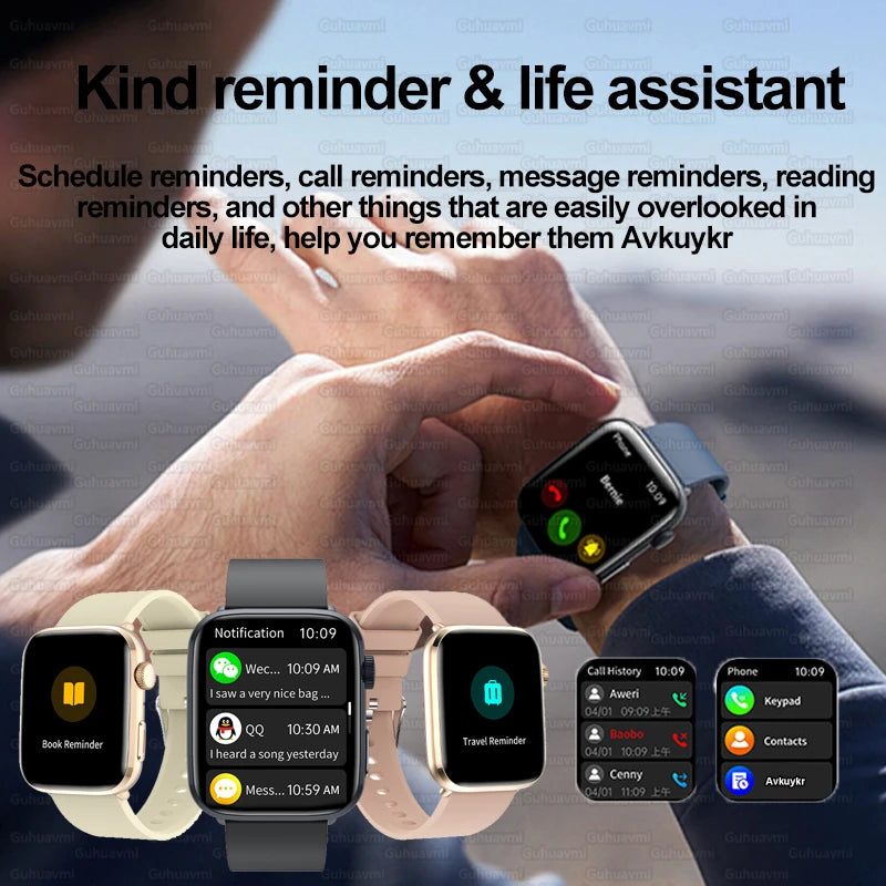 2025 New Blood Pressure AI Diagnosis Smart Watch Men Heart Rate Body temperature IP68 Waterproof NFC Smart Watch For HUAWEI  IOS