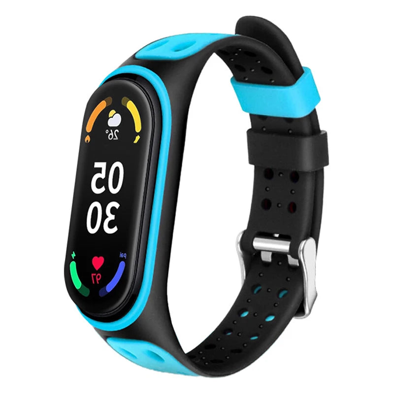 Sport Strap for Mi Band 7 6 5 Bracelet Belt Silicone Watchband Replacement Smartwatch Bracelet for Xiaomi Mi Band 3 4 5 6 Strap