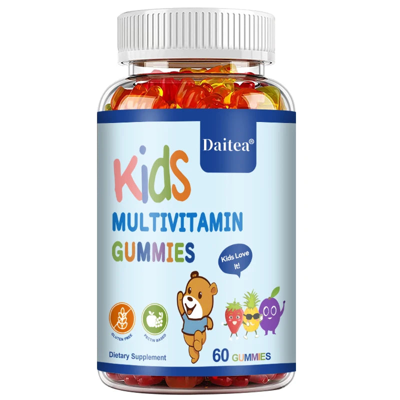 Daitea Multivitamin Gummies - Healthy Heart, Brain and Body Development for Children, Supports Bone, Teeth, Heart Health