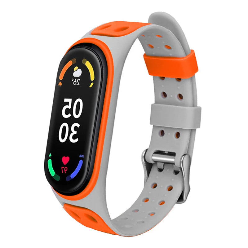 Sport Strap for Mi Band 7 6 5 Bracelet Belt Silicone Watchband Replacement Smartwatch Bracelet for Xiaomi Mi Band 3 4 5 6 Strap