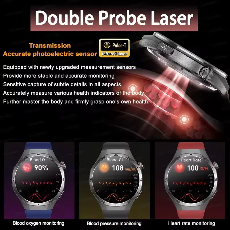 Professional Level NFC SmartWatch Blood Pressure Blood Lipid Uric Acid ECG+PPG Body Temperature Bluetooth Call Health Smartwatch