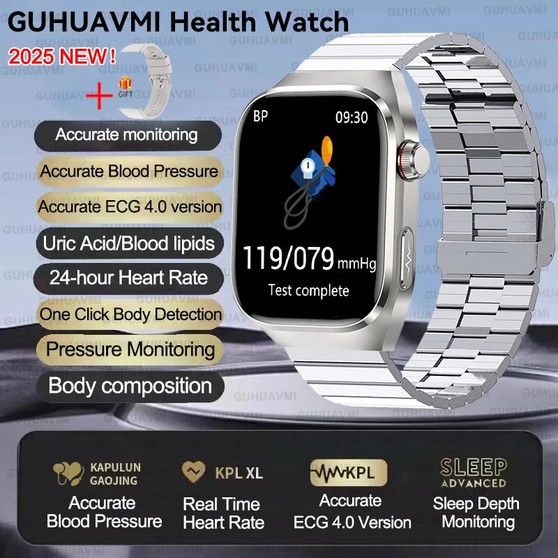 2025 New For Xiaomi Five organ examination Smart Watch Men ECG+PPG Uric Acid Blood Fat Bluetooth Call Sports Health Smartwatches