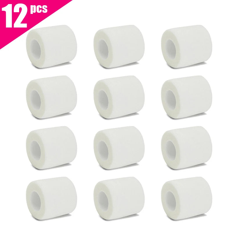 6pcs/12pcs/24pcs  5cm*4.5m white  gauze sports bandage self-adhesive breathable elastic bandage for fixing fingers, wrists, and