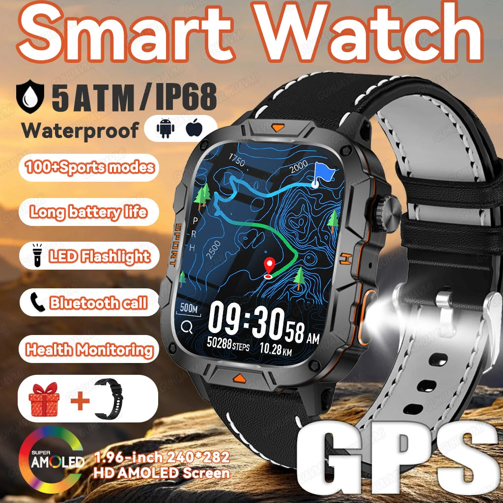 2025 For HUAWEI Ultimate Edition Military Quality GPS SmartWatch 5ATM 1.96'' HD AMOLED Heart Rate Bluetooth Call Man Smart Watch