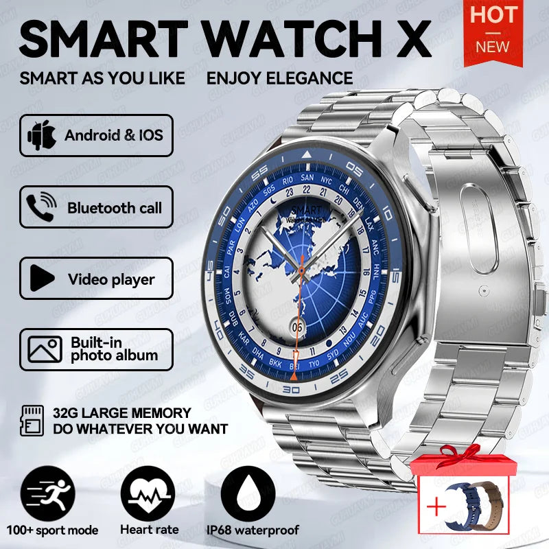 2024 New Men Business Watch For Xiaomi OPPO Watch X 4G Large Memory Video playback Smartwatch Sport Fitness Waterproof Watches