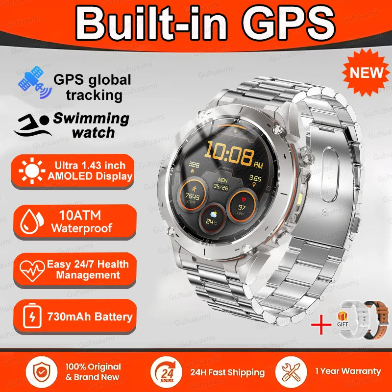 2025 New For Xiaomi GPS Sports Smart Watch 10ATM Waterproof Built-in Dual-Band GNSS Compass Altimeter Military Grade Smartwatchs