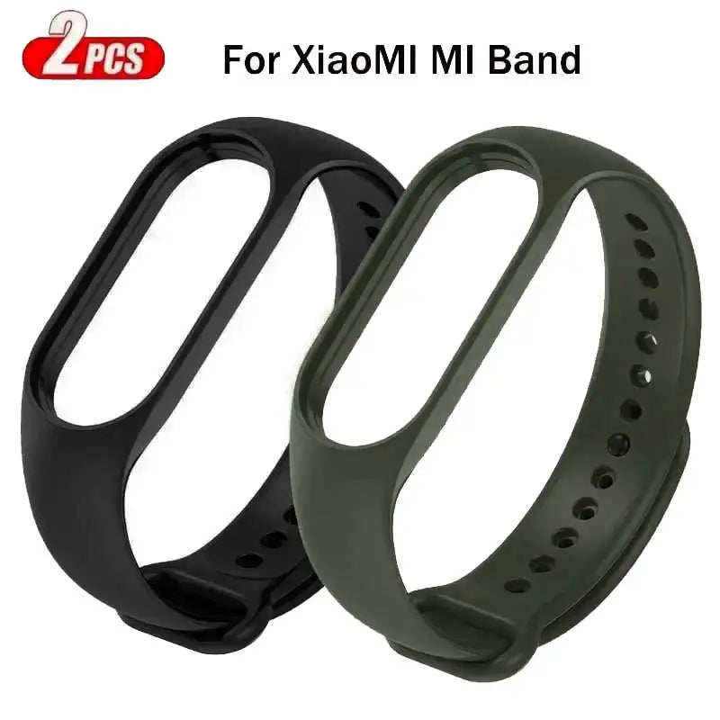 2Pcs Watchband For Mi Band 7 6 5 4 3 Bracelet Xiaomi Mi Band Strap Silicone Sport Replacement Wristband Smartwatch Accessories