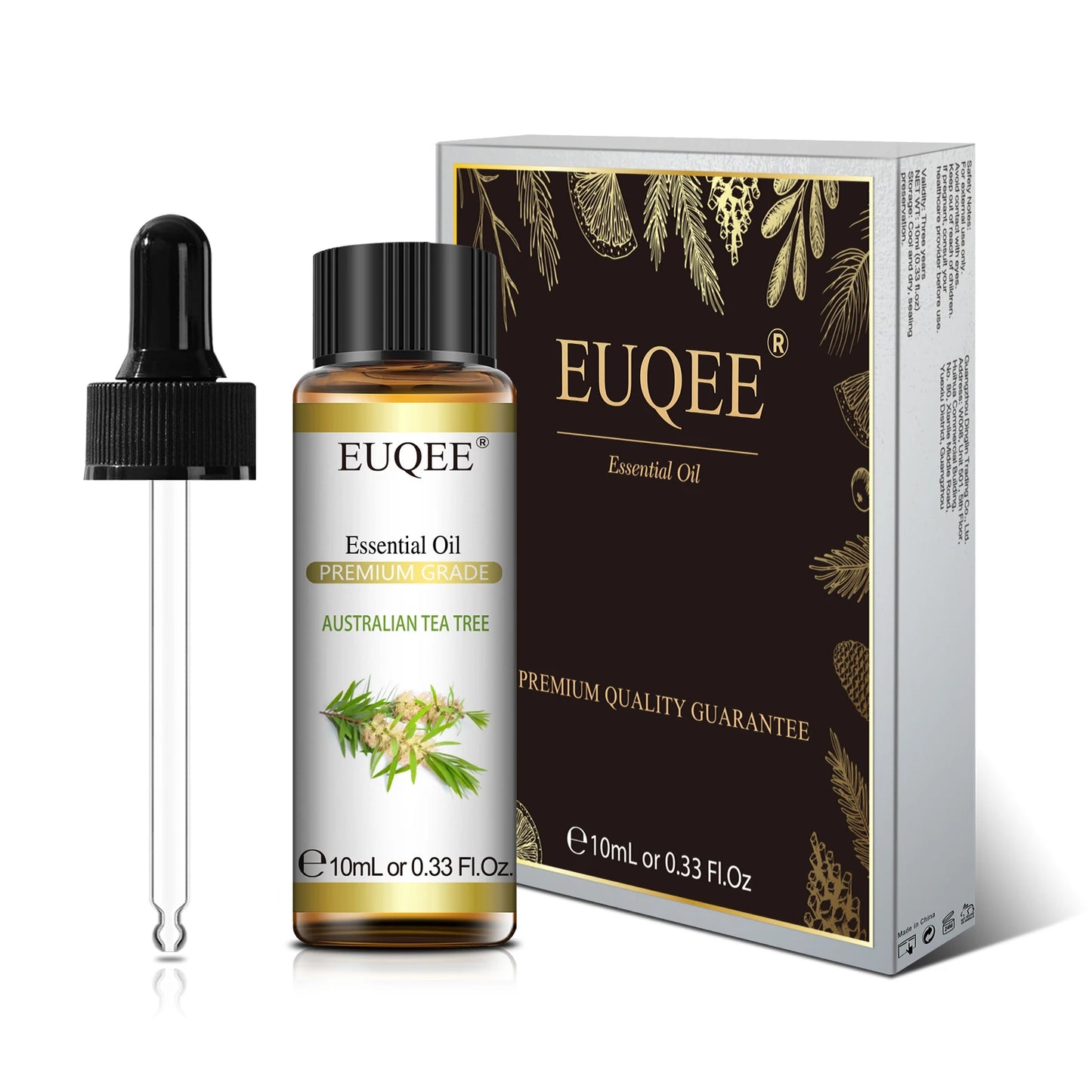 EUQEE 10ml Pure Natural Essential Oil Lavender Jasmine Eucalyptus Vanilla Sandalwood Sweet Orange Lemon Oregano Neroli Fragrance