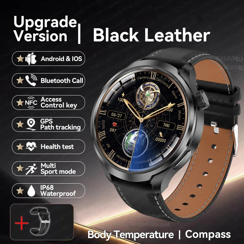 2025 New GPS Sports NFC Fashion Smartwatch Men's 1.85 "AMOLED Screen Heart Rate Blood Pressure Health Smart Watch For Huawei IOS