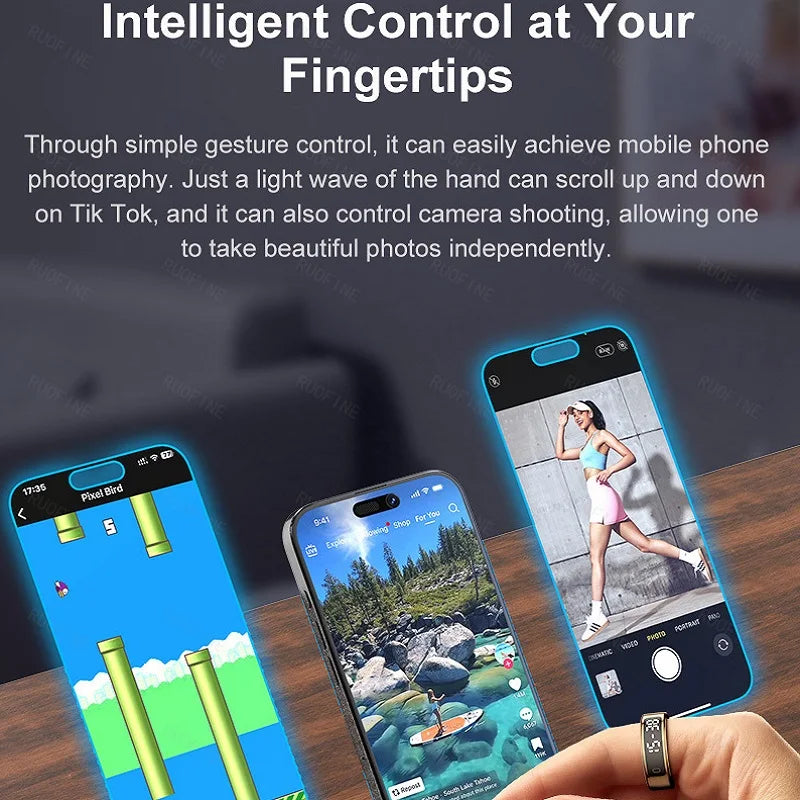 Qring R11 LED Display Ring Ladies Men's Stainless-steel Rings Oxygen Saturation Electronic Praise Heart Rate Waterproof 2025 New