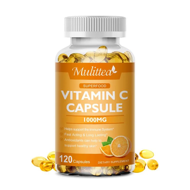 Mulittea Vitamin C 1000mg Rich In Antioxidant Helps Skin & nail and Hair Health Beauty Health Helper