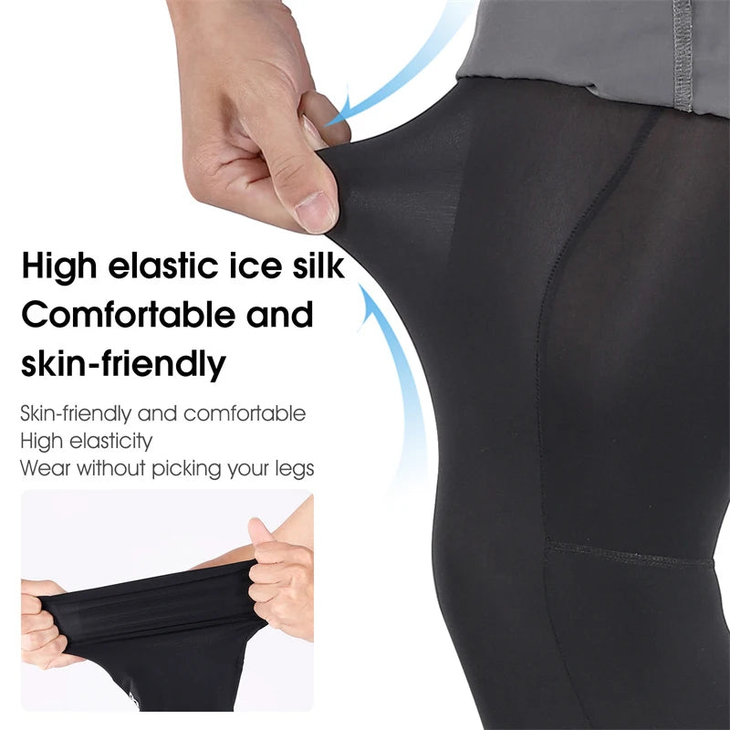 WEST BIKING Ice Silk Cycling Leg Sleeves Cool Breathable Men Women Outdoor Sports Running Fitness Anti-UV Leg Protection