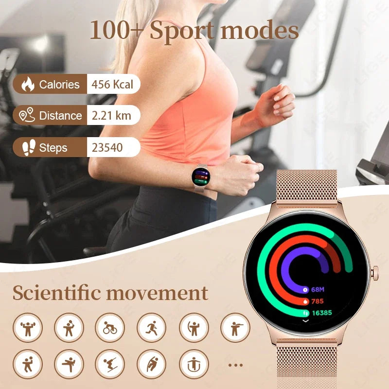 LIGE 2025 New Women Smart Watch Amoled Screen Sport Fitness Watches BT Call Digital Smartwatch mujer Ultra Thin Wristwatch Woman