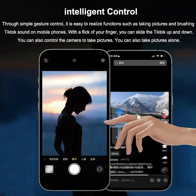 Smart Ring For Men Women Heart Rate Blood Oxygen Health and Sleep Monitor Multi Sport 5ATM Waterproof Ring With LED Display