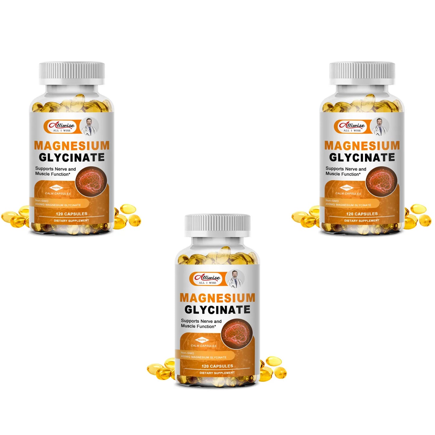 Magnesium Glycinate Supplement 500mg with Zinc,Vitamin D3 B6 High Absorption Support for Women & Men Non-GMO Veggie Capsules