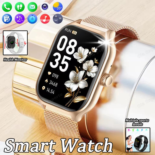 2025 New Smart Watch Women Men Android IOS Phone Bluetooth Call Blood Oxygen Blood Pressure Monitor smartwatch for Xiaomi Huawei