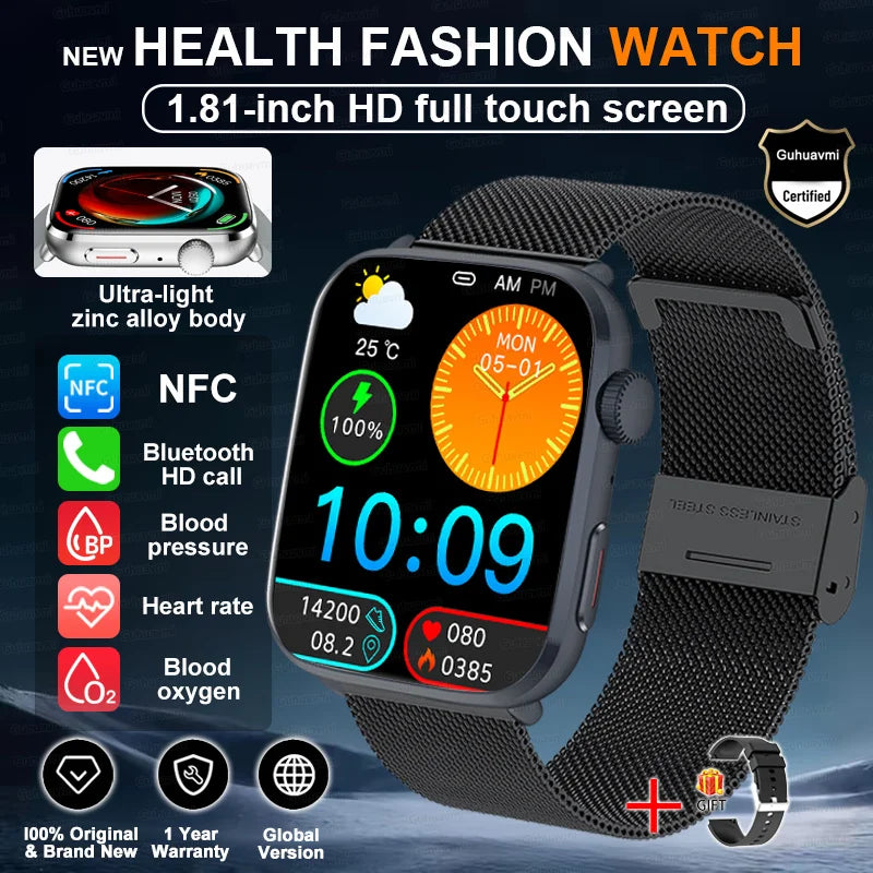 2025 New For Xiaomi AI Diagnosis NFC Smart Watches Men Blood Pressure Heart Rate IP68 Waterproof Health Track Smartwatches Women
